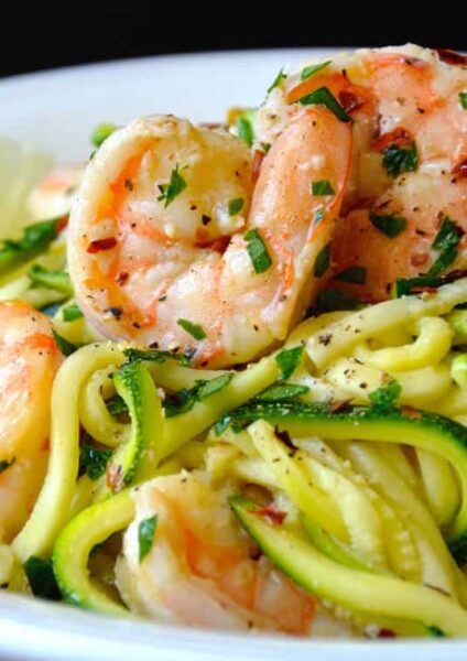 Skinny Shrimp Scampi with Zucchini Noodles